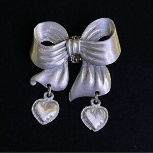 LCD signed Pewter Bow Pin